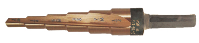 3/16-1/2" GOLD OXIDE ULTRA BIT STEP DRILL