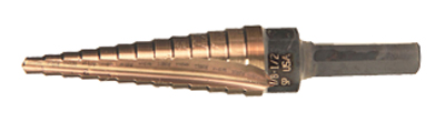 1/8"-1/2" GOLD OXIDE ULTRA BIT STEP DRILL